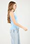Women's Baby Blue Ladder Collar Summer Blouse - - 5