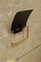 Gold Stainless Steel WC Paper Holder with Lid 7 Toilet Paper Hanger Adhesive Design - 5
