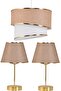 Wind Cake Single Pendant Lamp Chandelier and Gold Lampshade Set Kumbeige