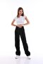 Women's Black High Waist Palazzo Jean Denim Trousers - 2