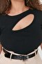 Siyah Fitted/Vücuda Oturan Fitiili Cut-Out Detaylı Crop Örme Bluz TBBSS22AF00020 - 3