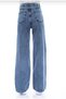 Asya Xs Dark Blue Snow Wash Loose Palazzo Wideleg Jean Power Lycra Women's High Waist - 3