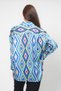 Plus Colorful Patterned Satin Large Size Elegant Stylish Shirt - 3