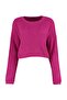 Fuşya Crop Geniş Kalıp Triko Kazak TWOAW23KZ01193 - 6