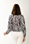 Zebra Desenli Bağlamalı Bluz - 5