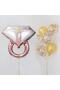 Solitaire Ring Rose Gold Colored Diamond Foil Balloon Bachelorette Party Bride to Be Marriage 66X60 cm - 7