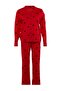 Kırmızı Kalpli Gömlek Yaka Örme Pijama Takımı TBBAW23AI00019 - 6