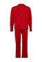 Kırmızı Kalpli Gömlek Yaka Örme Pijama Takımı TBBAW23AI00019 - 8