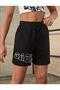 Girl's Black Oversize Baby Printed Shorts - 3