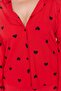 Kırmızı Kalpli Gömlek Yaka Örme Pijama Takımı TBBAW23AI00019 - 4