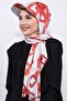 شال منقوش مع قبعة وسلسلة حمراء