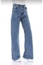 Asya Xs Dark Blue Snow Wash Loose Palazzo Wideleg Jean Power Lycra Women's High Waist - 4