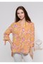 100% Cotton Colorful Floral Patterned Cotton Large Size Shirt with Lace-Up Sleeves