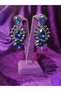 Crystal Stone Navy Blue Henna Wedding Bridal Earrings - 2