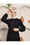 Boutique Gathered Buttoned Hijab Ayrobin Dress -01 - 7