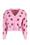 Pembe Çilek Desenli V Yaka Crop Triko Hırka TBBAW23AV00028 - 6