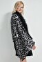Fll10862-3 Leopard Patterned Gray Color Poncho - 2