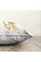 Double Sided White Background Gold Color Love Written Digital Printed Modern Raschel Knitted Throw Pillow Cover - 3
