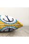 Double Sided Yellow Digital Printed with Anchor Drawing on the Floor Modern Raschel Knitted Pillow Throw Pillow Cover - 3