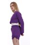 Women's Purple Cropped Shorts Set with Side Lace Detail - 5