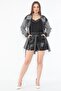 Women's Black Faux Leather Pocket Shorts
