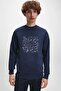 Space Adventure Space Planets Nasa Star Rocket Astronaut Printed Indigo Blue Navy Men's Knitted S