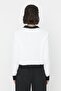 Ekru Tüylü/Yumoş İplikli Crop/Kısa Triko Hırka TWOAW22HI0048 - 4