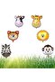 Safari Animals Head 6-Piece Foil Balloon 35 Cm