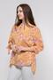 100% Cotton Colorful Floral Patterned Cotton Large Size Shirt with Lace-Up Sleeves - 2
