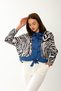 Zebra Desenli Bağlamalı Bluz - 5