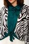 Zebra Desenli Bağlamalı Bluz - 2