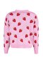 Pembe Çilek Desenli V Yaka Crop Triko Hırka TBBAW23AV00028 - 8