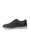 F46 Navy Blue Genuine Leather Lace-Up Men's Shoes - 4