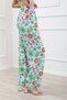 Women's Patterned Elastic Trousers 22101 - Green - 36 - 3