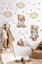 Baby Kids Room Wall Sticker Set - Sleeping Bears, Stars, Polka Dots and Clouds Themed