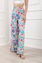 Women's Patterned Elastic Trousers 22101 - Blue - 36 - 2