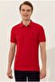 Base. Polo Assn Polo Collar Basic Red Slim Fit Pocketless Men's T-shirt