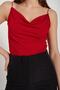 Women's Red Ruffle Collar Strap Blouse