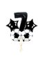 Black Number Balloon Football Ball And Black Star Balloon Set