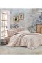 Buldan Işi Authentic Claret Red Striped Guipure Double Boxed Duvet Cover Set