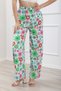 Women's Patterned Elastic Trousers 22101 - Green - 36 - 4