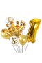 Gold Number King Crown Shiny Balloon and Sequin Transparent Balloon Set