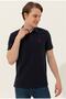 Base. Polo Assn Dark Navy Blue Polo Collar Slim Fit Pocketless Men's T-shirt