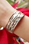Grey Color Relief Pattern Shaped Handmade Adjustable Copper Women's Bracelet