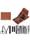Stainless Steel Manicure & Pedicure Set with Leather Bag 16 Pieces