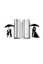 Metal Book Holder Book Support with Love Figure in the Rain, Decorative Bookshelf - 2