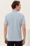 U.S. Polo Assn Light Blue Polo Collar Slim Fit Men's T-shirt Without Pockets - 5