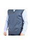 Men's V-Neck Wool Knitted Indigo Fine Knitwear Sweater - 2