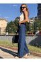 Melisa Dark Blue 90's Lycra Super High Waist Loose Jeans Palazzo Trousers. (super High) - 5