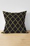 Gold Detailed Ogea Patterned Decorative Modern Suede Pillow Cushion Cover